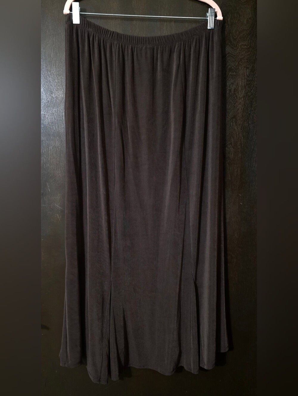 Maggie Barnes Dark Brown Maxi Skirt with Soft Pleats Women's Size 0X(14-16)